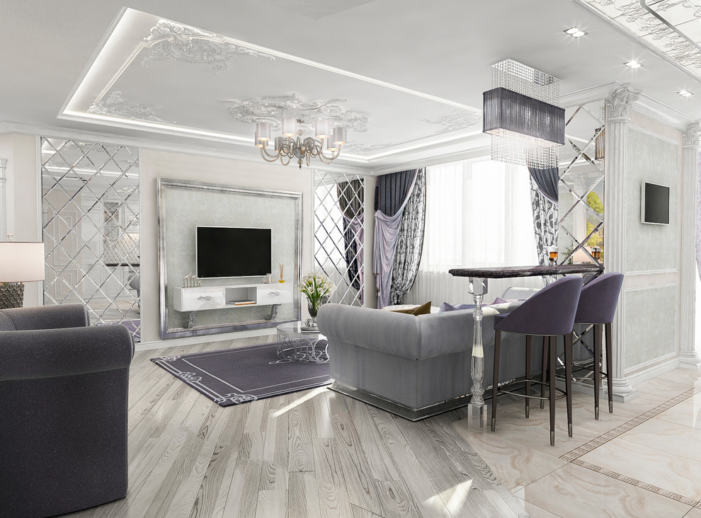 Визуализации кухни-гостиной. ЖК Изумрудный. (несколько вариантов).