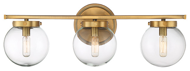 3 Light Bath Bar Natural Brass Midcentury Bathroom Vanity Lighting By Lamps Expo Houzz 3 Light Bath Bar Natural Brass, Bathroom Vanity Bath Bar Light