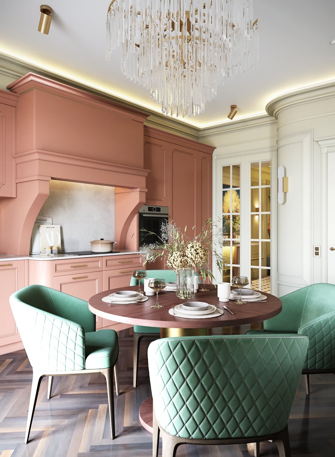 Кораллово-оливковый микс