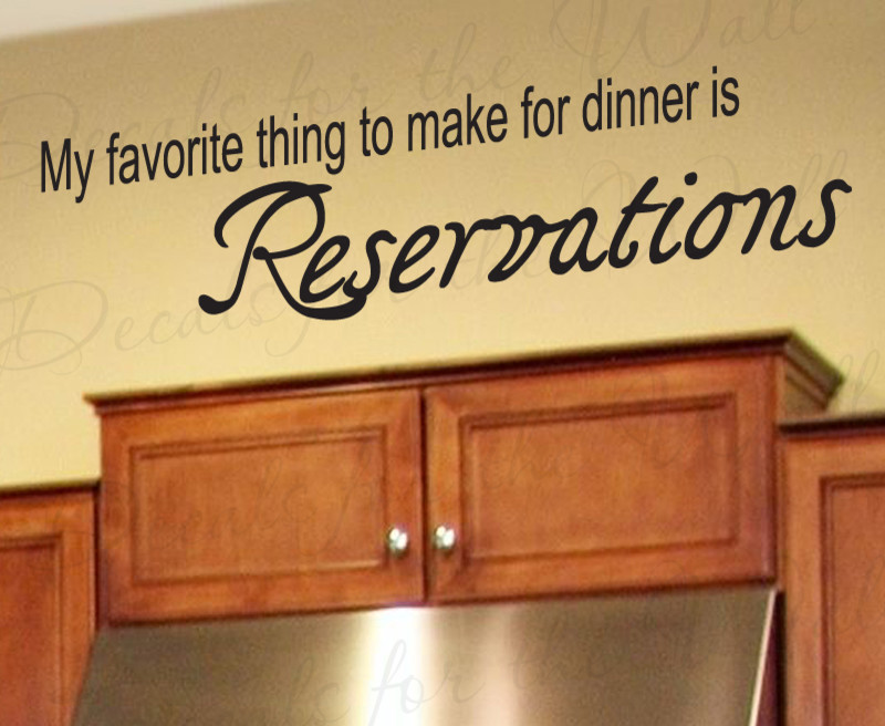 Wall Decal Sticker Quote Vinyl Large My Favorite Thing for Dinner Kitchen KI09