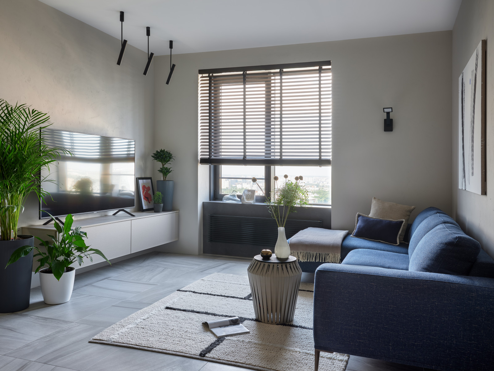 Аппартаменты на 35 этаже. Дизайнер Валерия Москалева. Публикация Elle Decoration