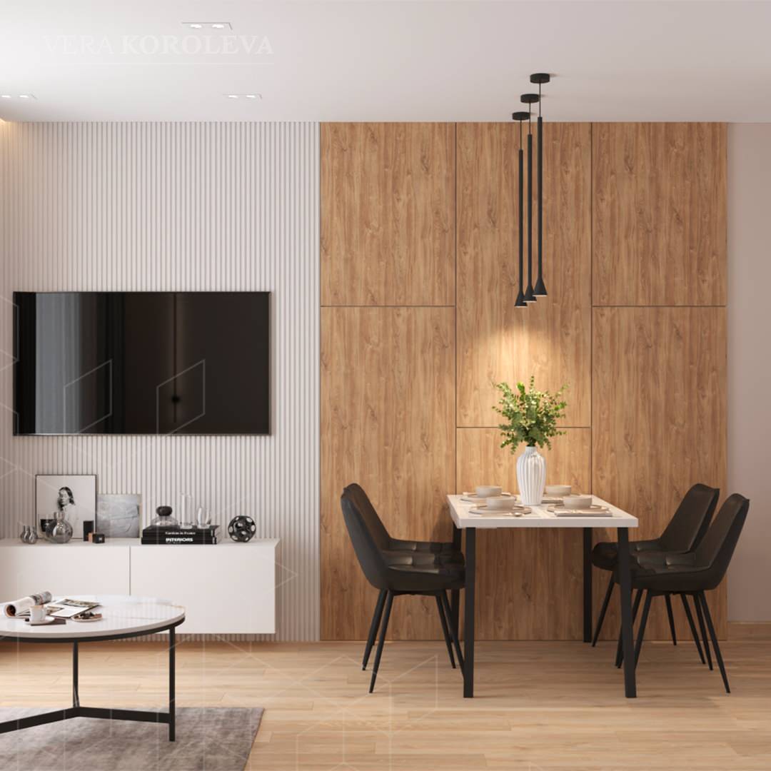 Дизайн-проект двухкомнатной  квартиры для семьи с детьми в ЖК "Модум"