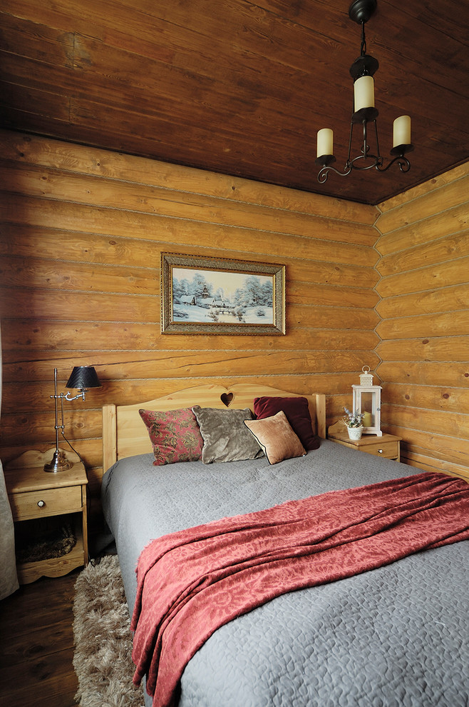 Интерьер бани из бревна