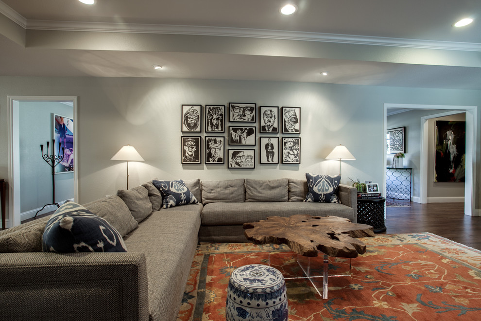 Design ideas for a contemporary living room in Dallas.