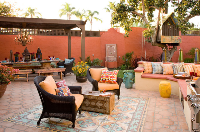 Colorful Moroccan outdoor living - Eclectic - Patio - San Diego - by
