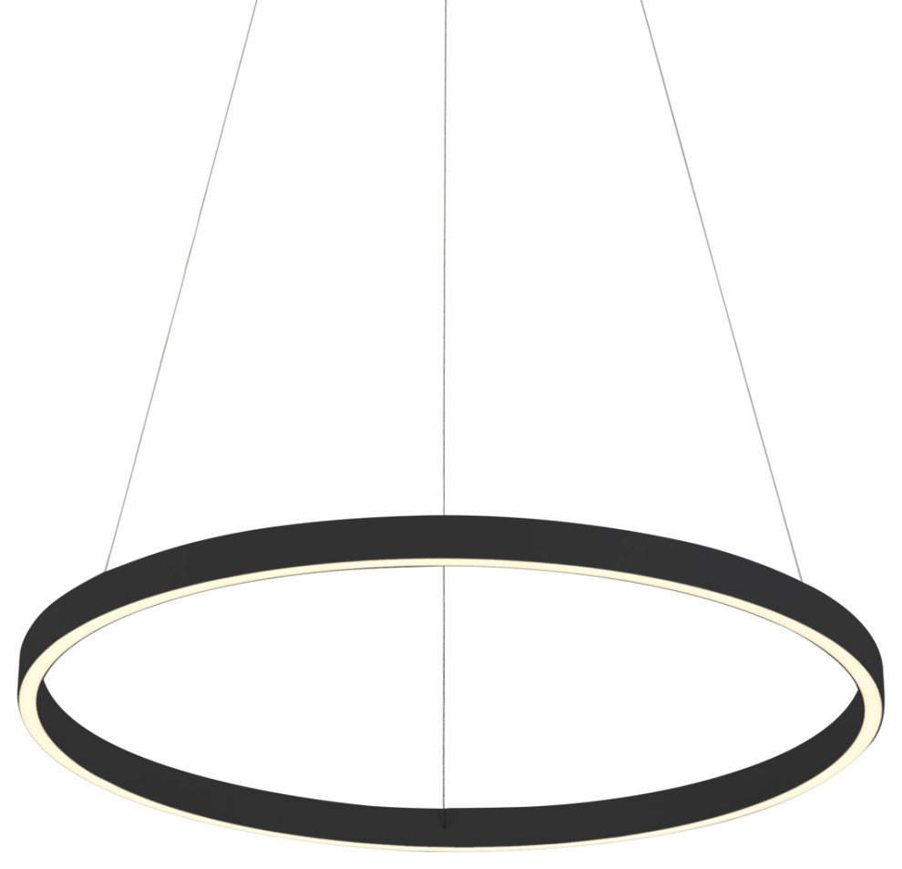Cerchio Pendant Light, Black, 24x1 Modern Pendant Lighting by