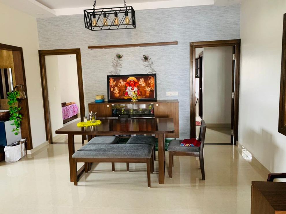 Sathish site,2 BHK, traditional style interior design - Indian - Dining