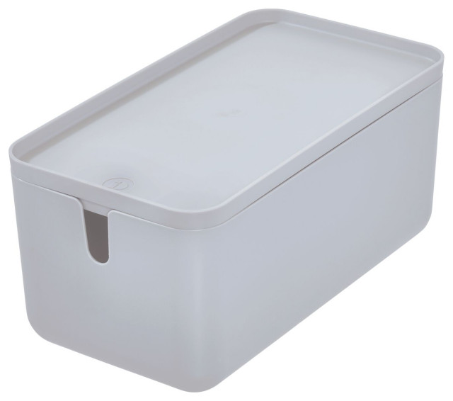 Cade Lidded Storage Bin Gray Modern Food Storage Containers by