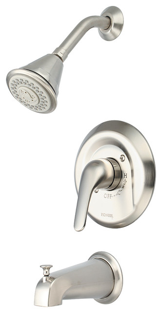 Single Handle Tub and Shower Trim Set, PVD Brushed Nickel