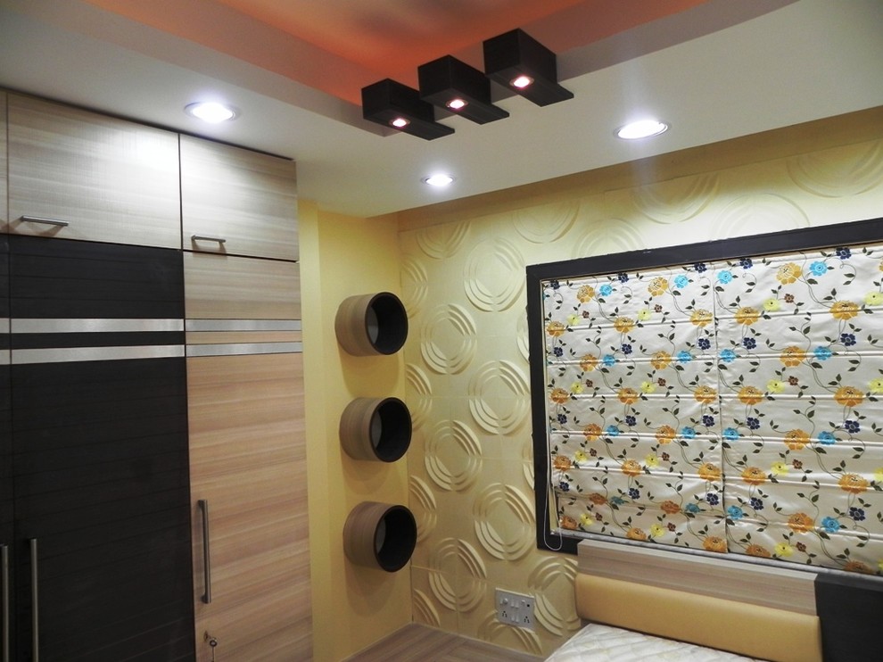 コルカタにあるコンテンポラリースタイルのおしゃれな寝室