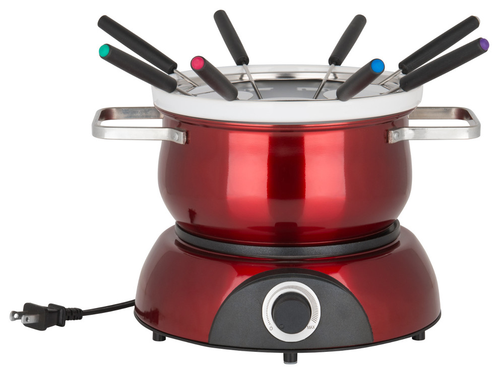 Trudeau Scarlet 3in1 Electric Fondue Set Contemporary Fondue And