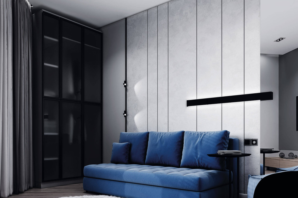 Современный дизайн в серых тонах, ЖК Панорама