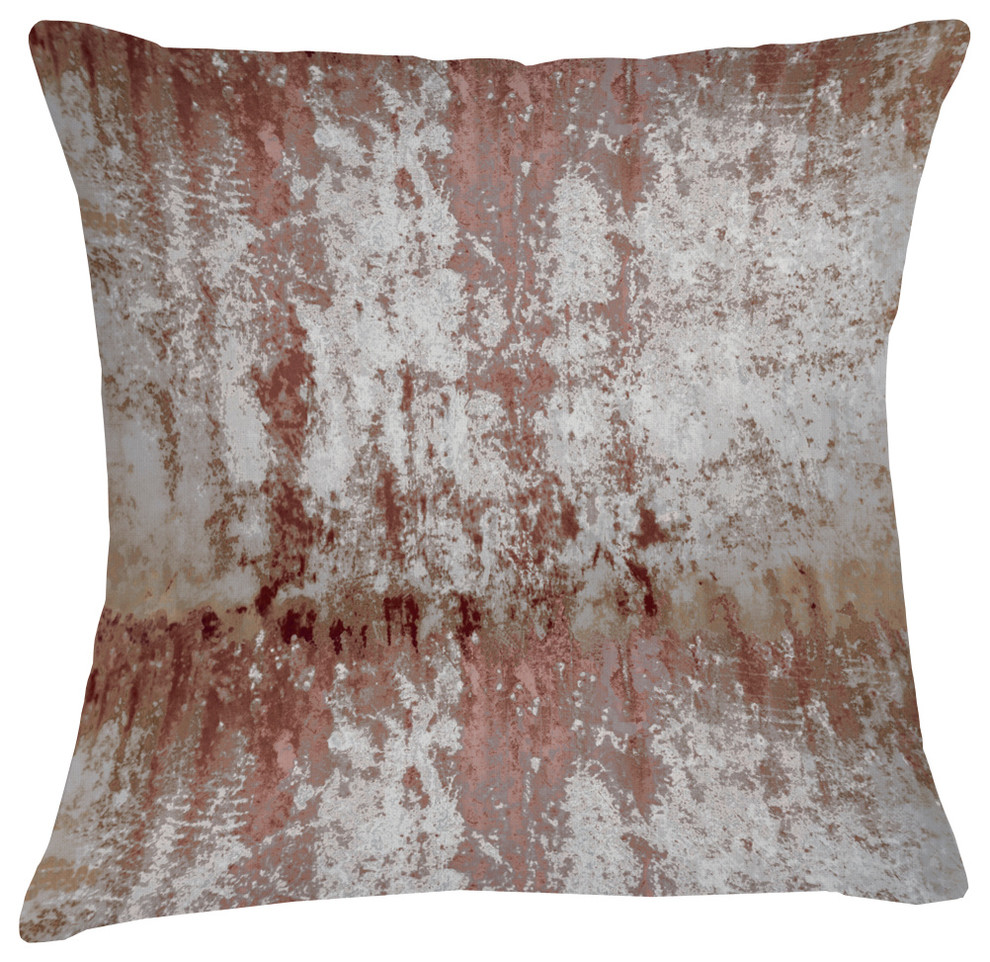 Mineral Velvet Cushion, Pale Red and Silver