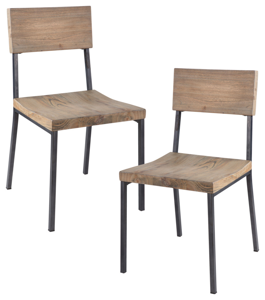 INK+IVY Tacoma Modern Industrial Wood Counter Stool, Gray, Dining Chair