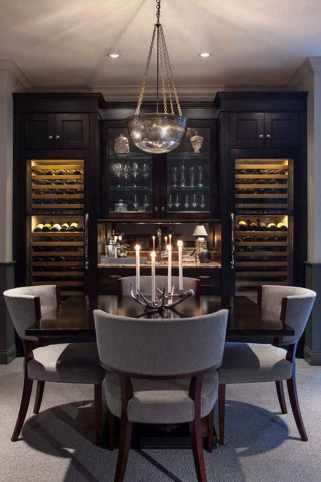 Transitional wine cellar in Chicago.