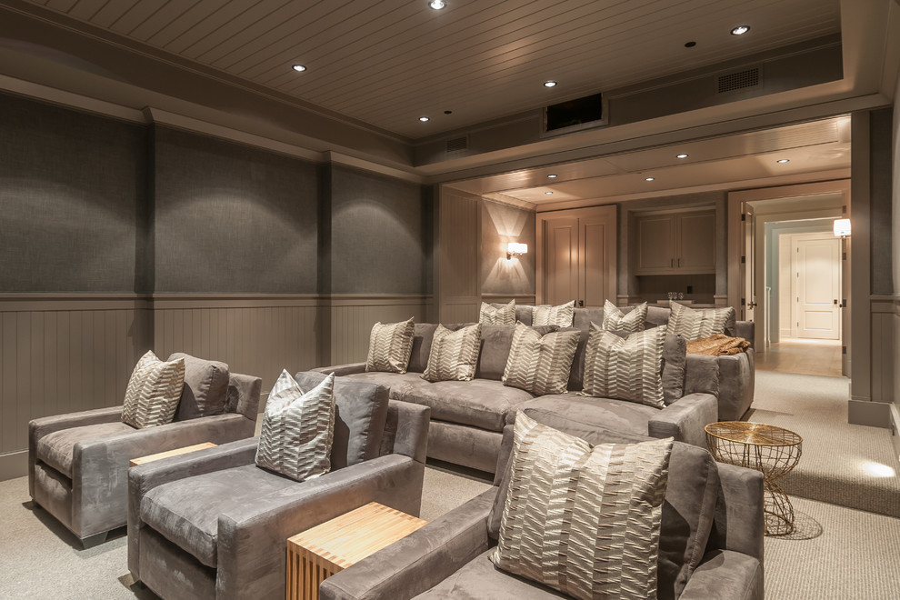 Farmhouse home theater photo in San Francisco