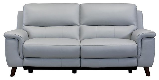 Lizette Genuine Leather Sofa In Dark Brown Wood And Dove Grey Midcentury Sofas By Hedgeapple Houzz Lizette Genuine Leather Sofa In Dark, Rooms To Go Grey Leather Sofa