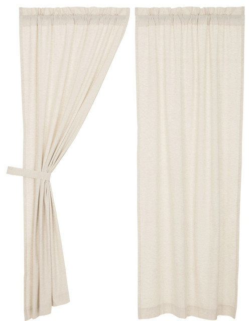 Vhc Farmhouse French Country Curtains Simple Life Flax Solid Panel