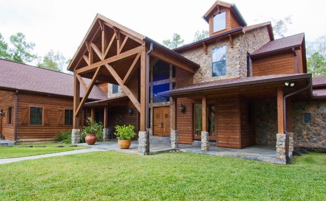 Rustic Home, Houston TX rustico-fachada
