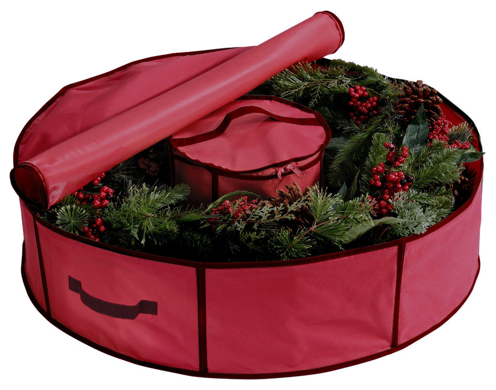 Christmas Wreath Storage Bag 30” for Holiday Wreaths, Decorations