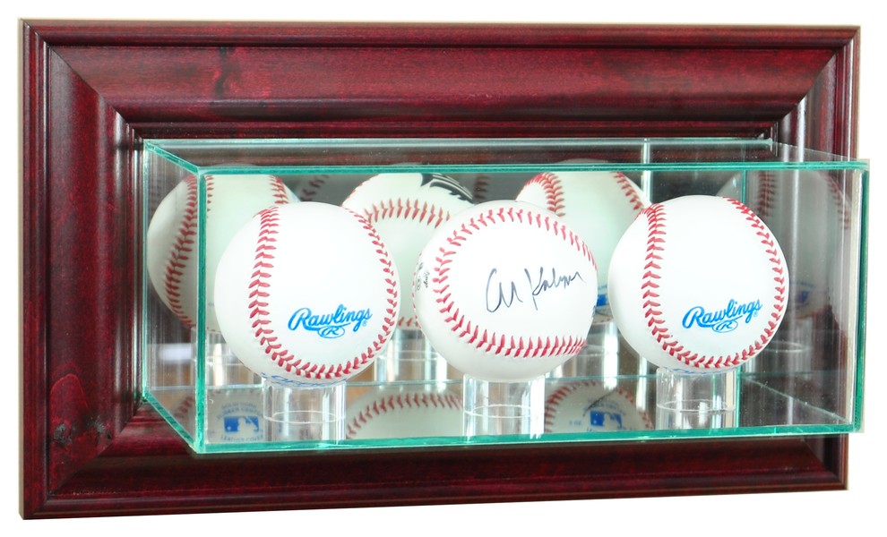 Wall Mounted Triple Baseball Display Case Traditional Display And Wall Shelves by Perfect