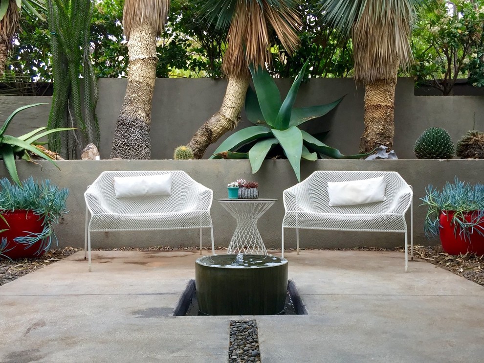 Photo of a mid-sized contemporary backyard patio in Los Angeles with concrete pavers.