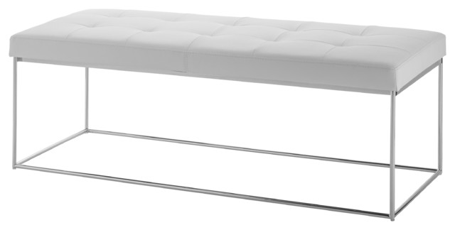 Caen Leather Bench Modern Console Tables By Ebpeters Caen Leather Bench White