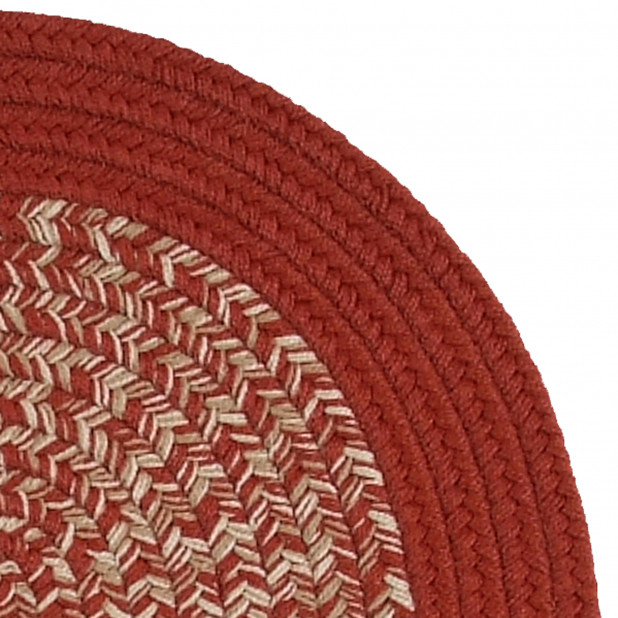 Puritan Red 7x7, Round, Braided Rug Contemporary Outdoor Rugs by