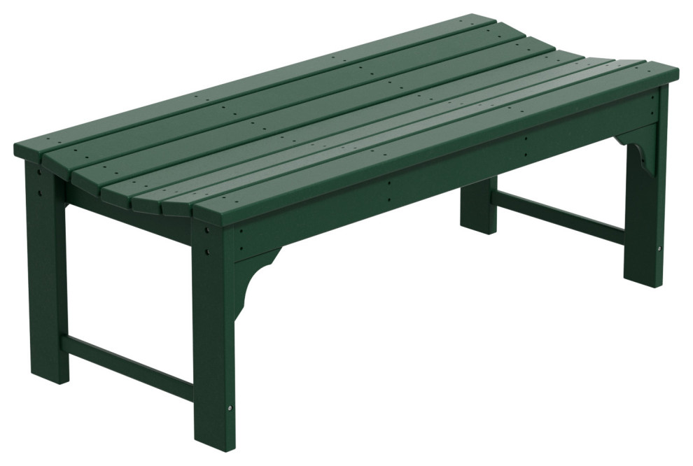 WestinTrends Plastic Picnic Bench Outdoor Dining Patio Lounge Garden Bench, Dark Green