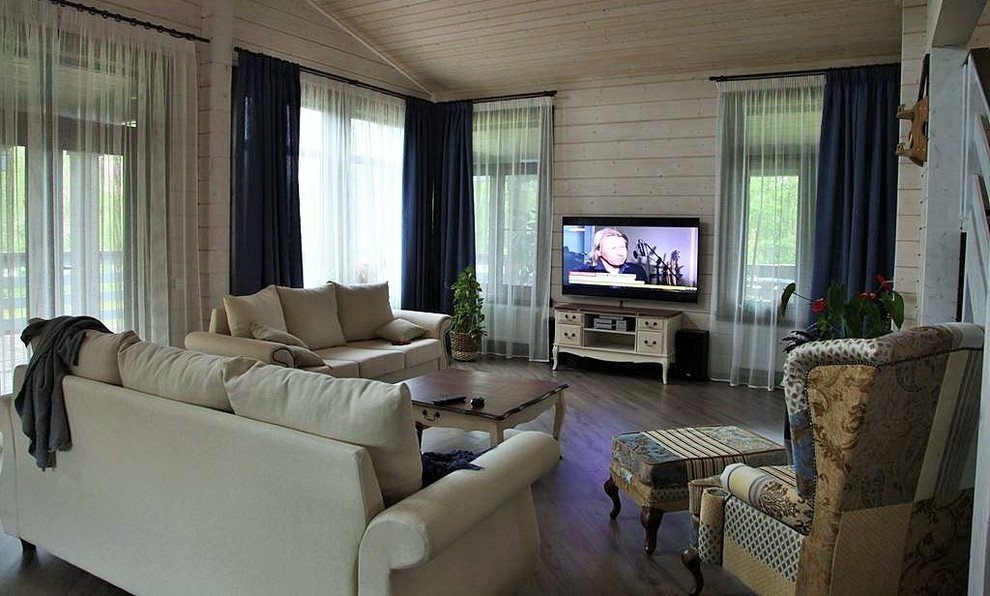 Проект деревянного дома из клееного бруса в стиле прованс