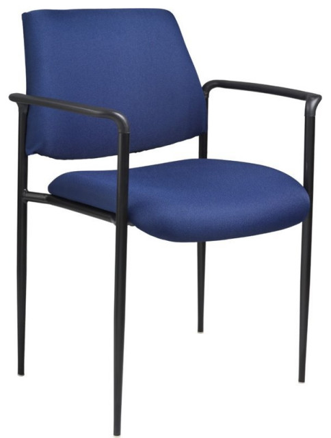 Boss Office Square Back Diamond Fabric Stackable Guest Chair in Blue