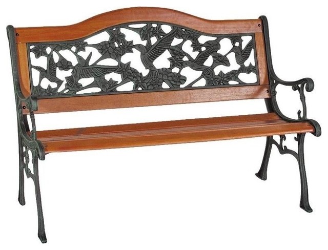 Worldwide Sourcing 9 Slat Hummingbird Park Bench Traditional