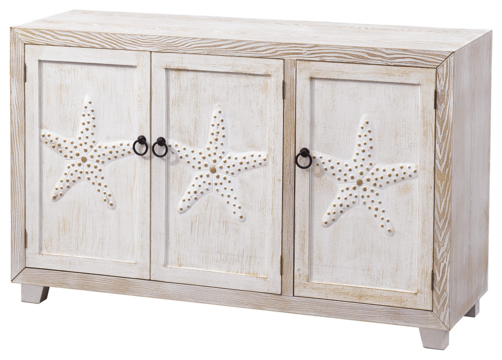 Stars of the Sea 2 Tone 3 Door Credenza - Beach Style - Buffets And