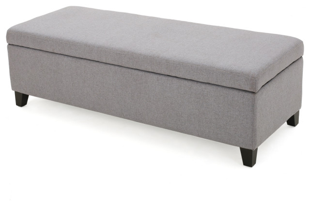 GDF Studio Charlotte Fabric Storage Ottoman - Transitional - Accent And ...