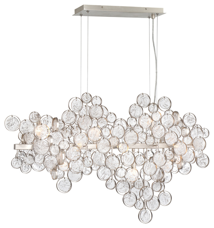Chandelier 12-Light Bulb Fixture With Glass Tone Finish, G9 Type, 11", 480W