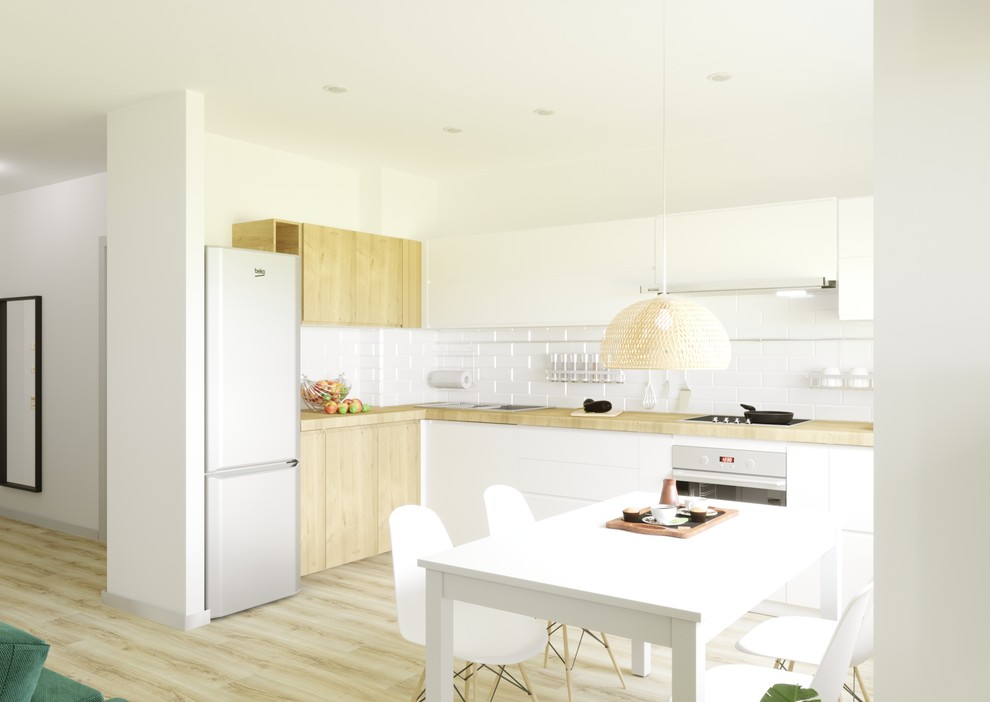 Просторная студия с отдельной спальней в скандинавском стиле