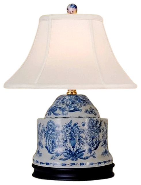 Chinese Blue And White Porcelain Box, Blue And White Chinese Porcelain Table Lamps