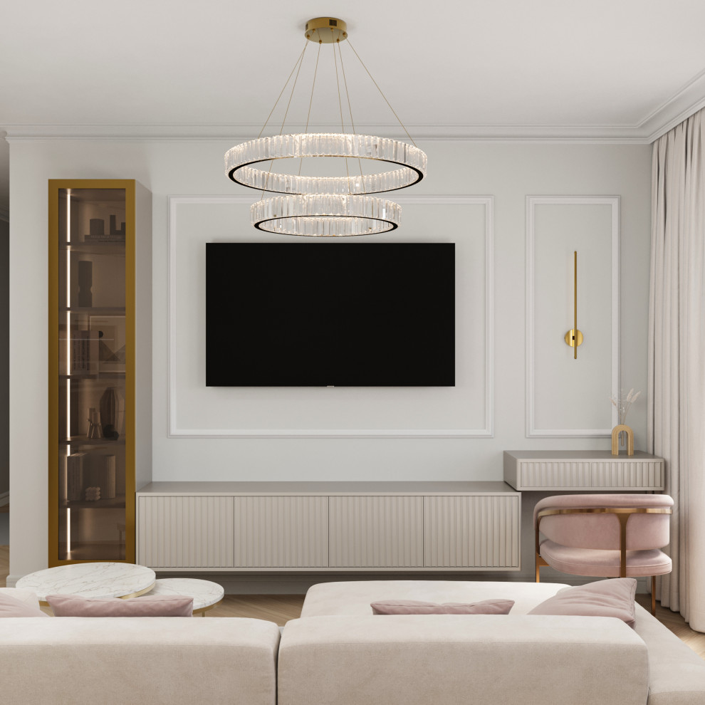 Проект квартиры в 99,2 м2 в неоклассике для молодой пары