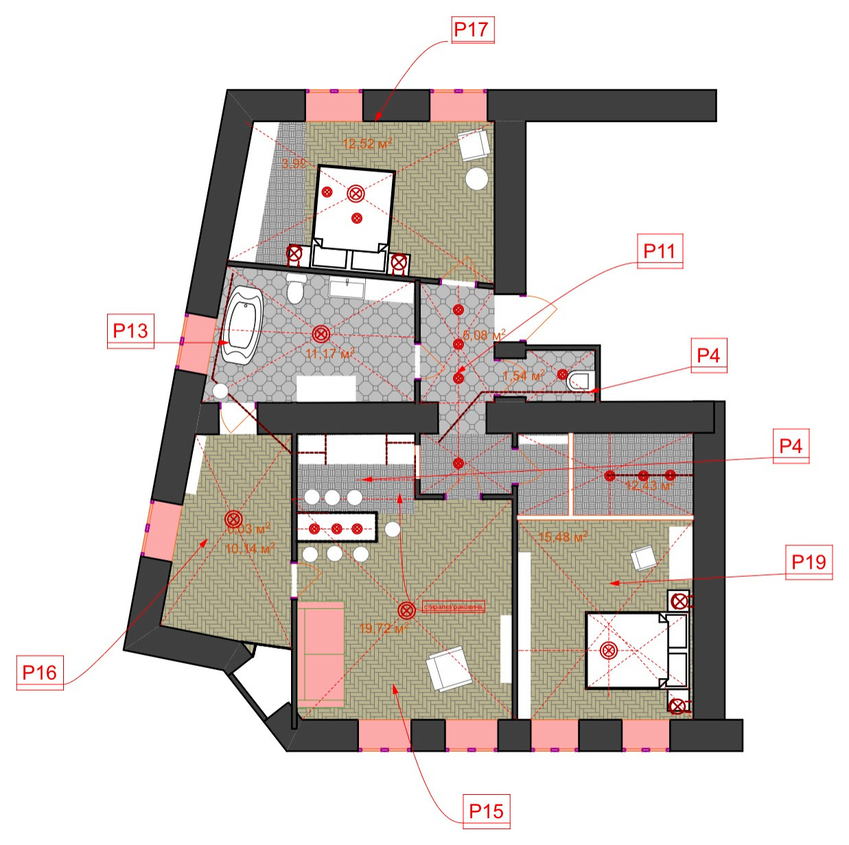 До и после: Квартира в доме 1850 г. в историческом центре Питера | Houzz  Россия