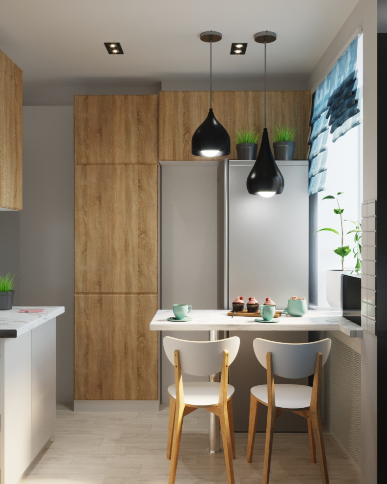 Кухня 4,5 м2 с двумя дверными проемами