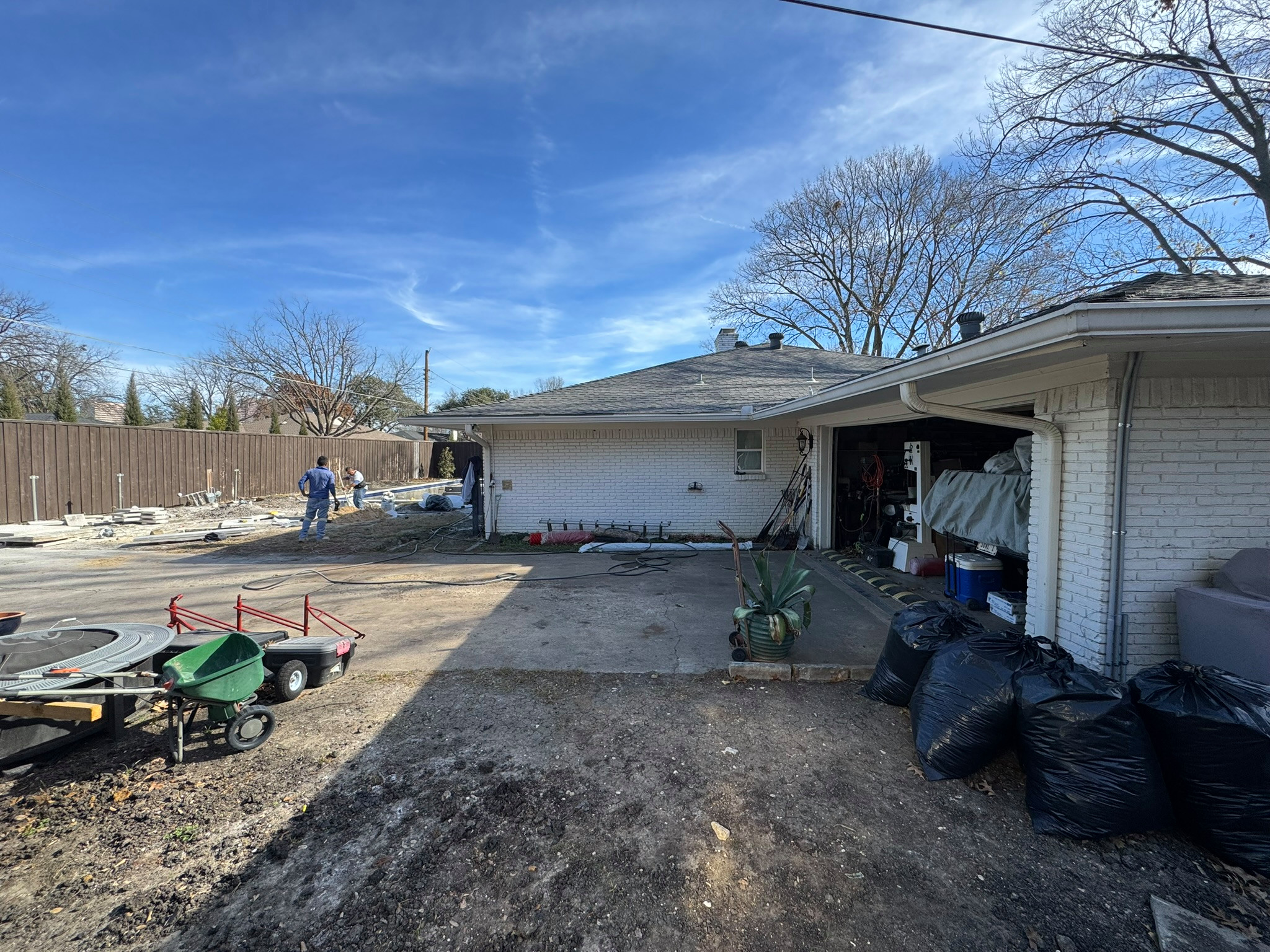 75244 - Preston Hollow - Garage Conversion, Garage Addition - BEFORE and AFTER