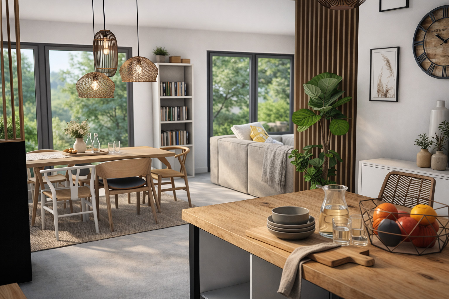 Comment structurer un espace ouvert sans cloisonner ? Projet d'aménagement intérieur à Vannes
