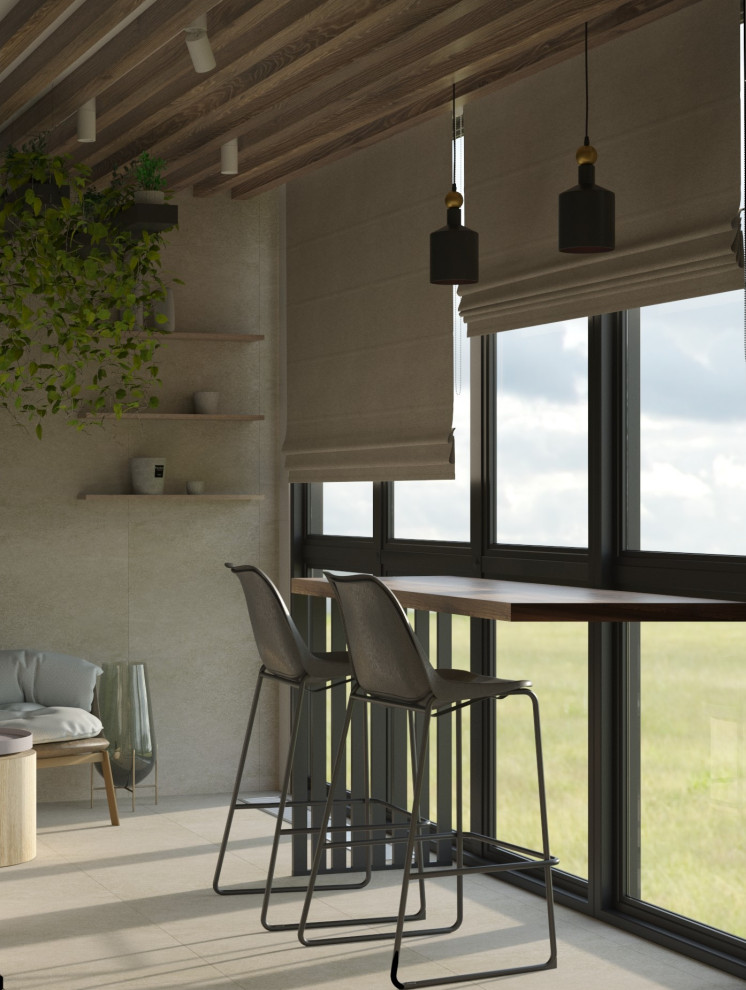 Балкон в стиле ваби-саби/этно из дизайн-проекта в ЖК Спортивный парк, Москва