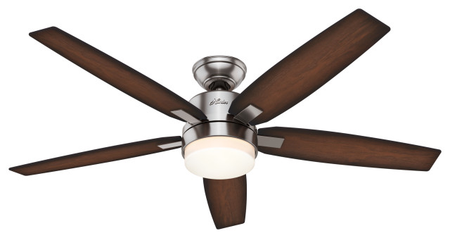 Hunter Fan Company 54 Windemere Ceiling Fan W Light Kit Remote Brushed Nickel