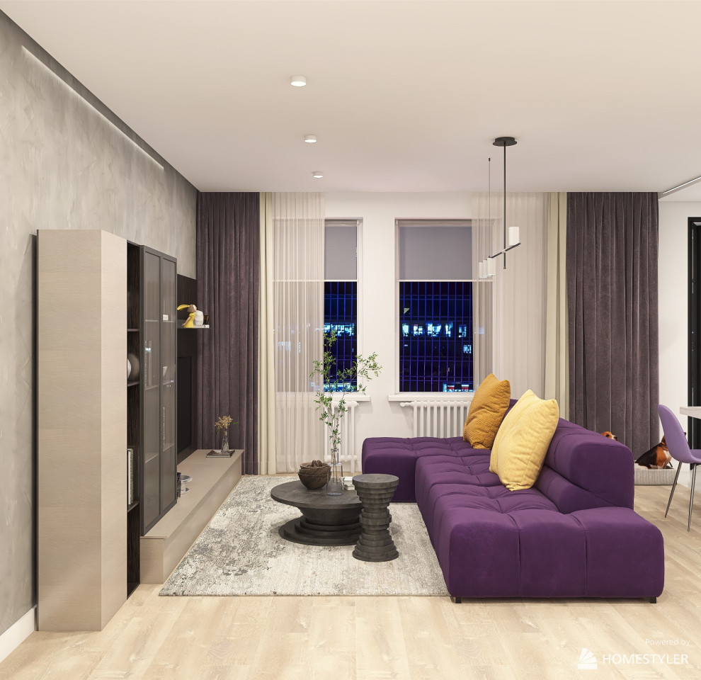 Проект двухкомнатной квартиры в современном стиле