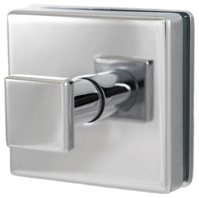 Primo Collection Glass Mounted Robe Hook, Polished Chrome Modern