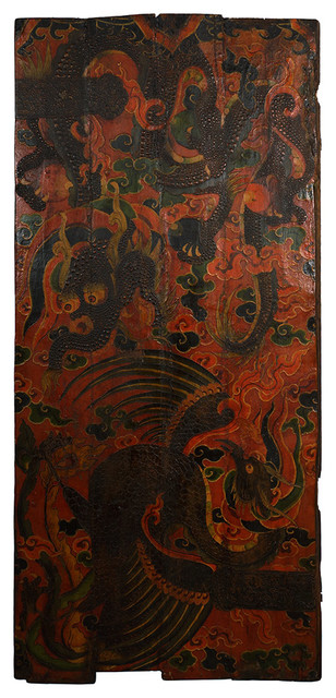 Consigned Antique Tibetan Painted Door Panel