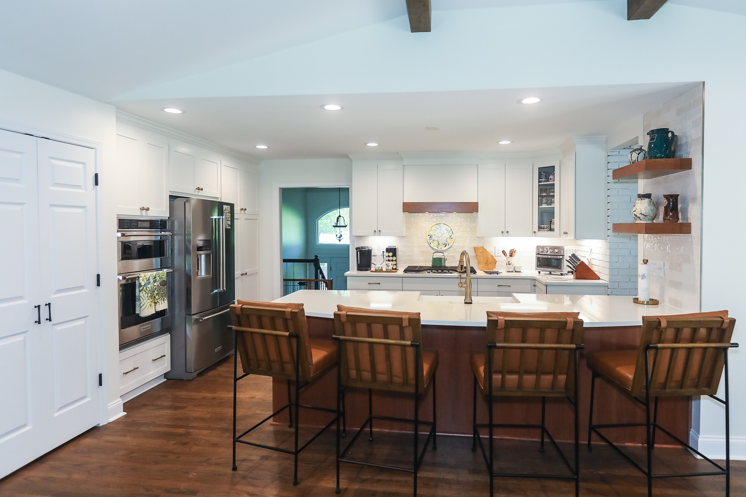 Gainesville Kitchen and Beams in Den