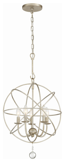Crystorama 9224-OS 5 Light Mini Chandelier in Olde Silver