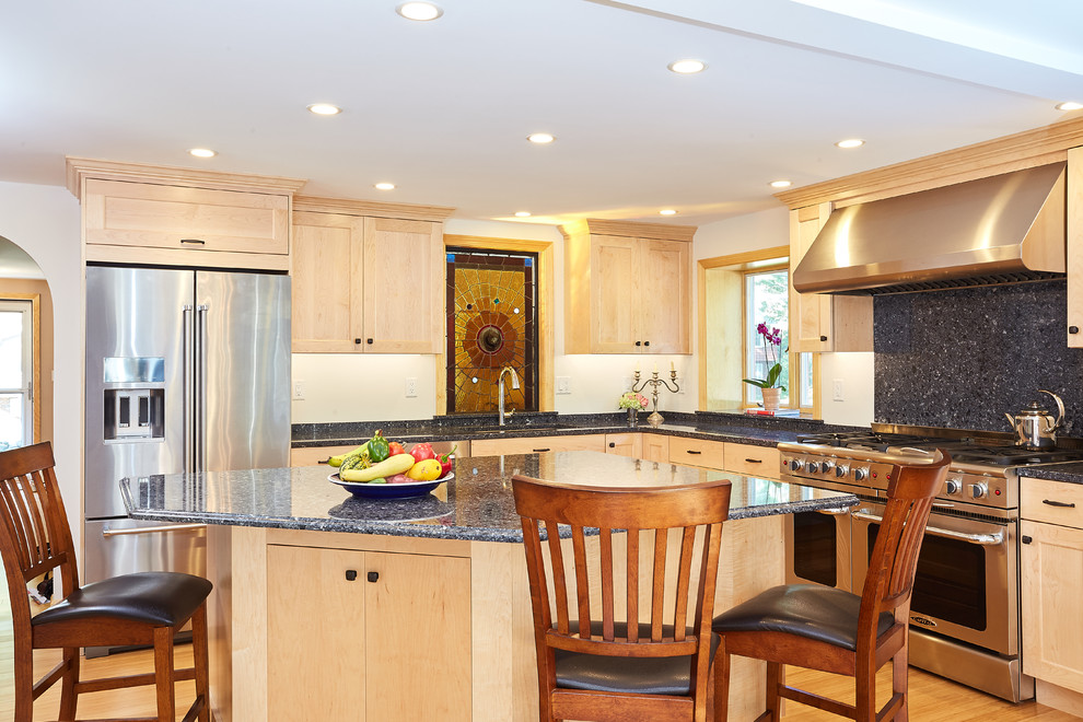 Transitional kitchen photo in Boston